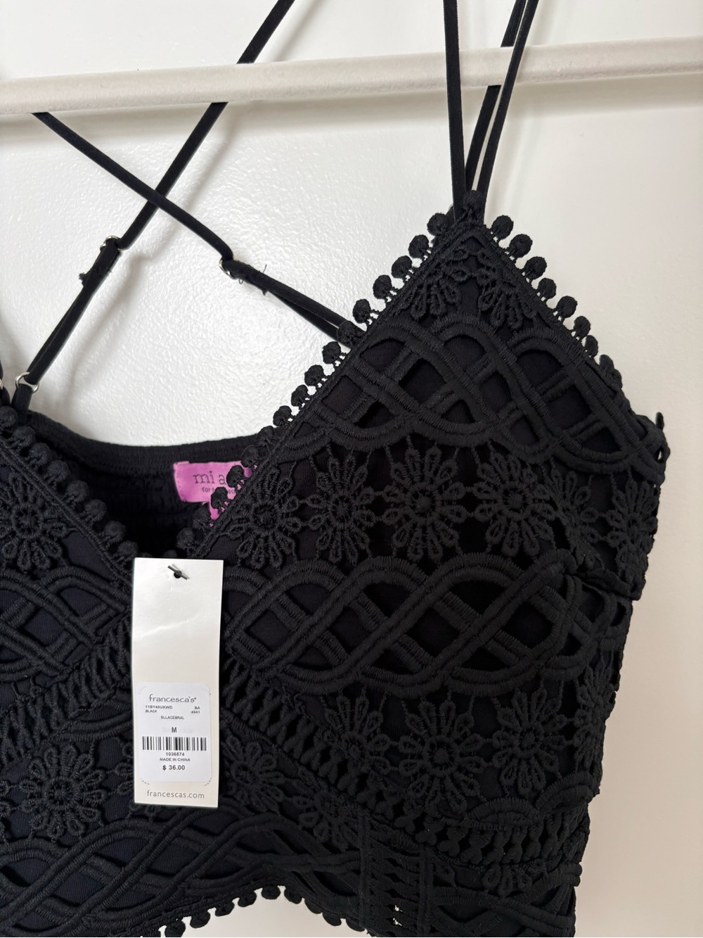 Francesca's Collections Black Lace Bralette Top